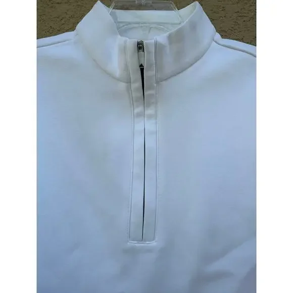 Adidas Quarter Zip Golf Pullover White Medium NWT - Picture 4 of 7